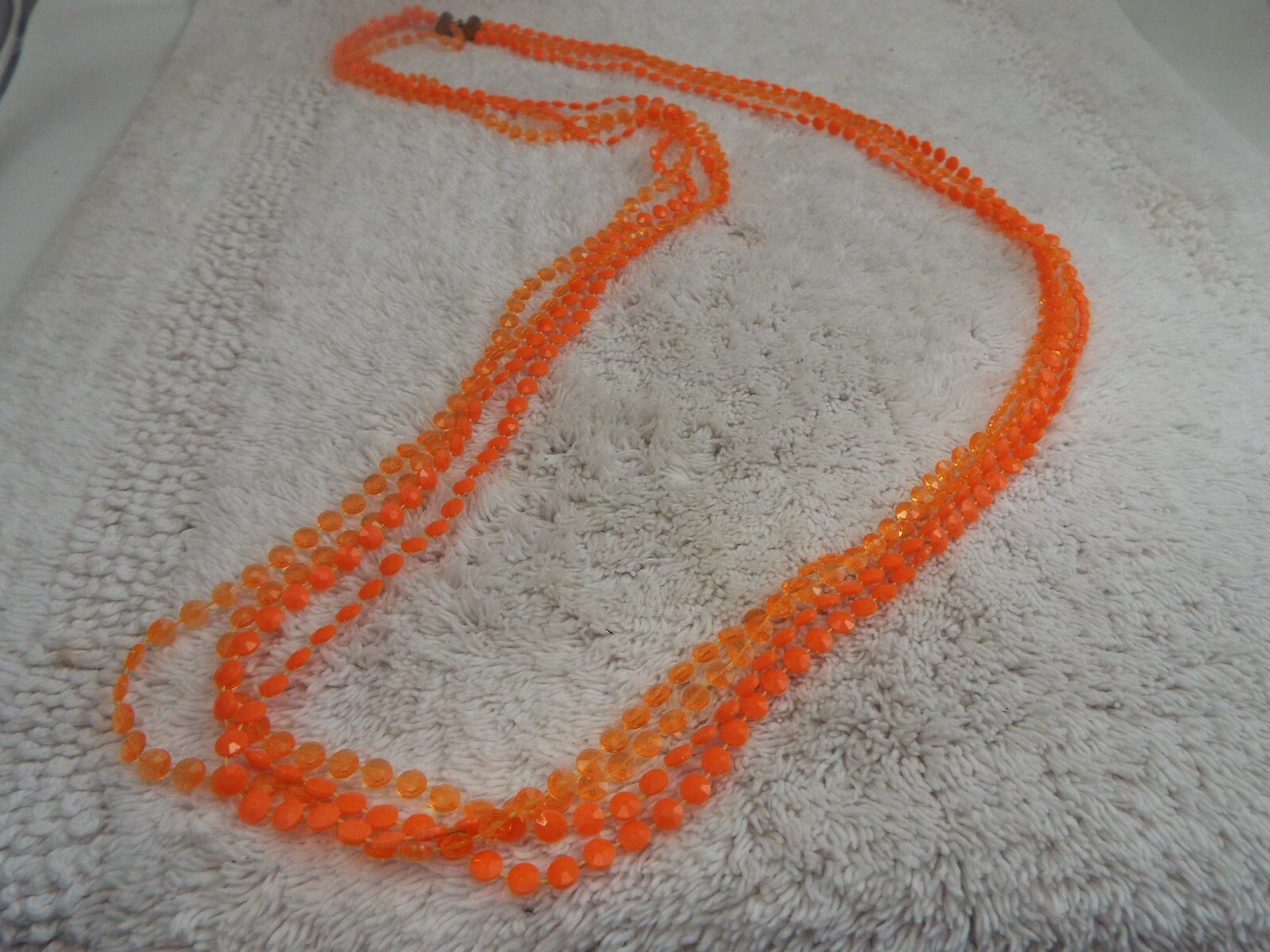 Orange Fused Bead Multi Strand Necklace (F26)
