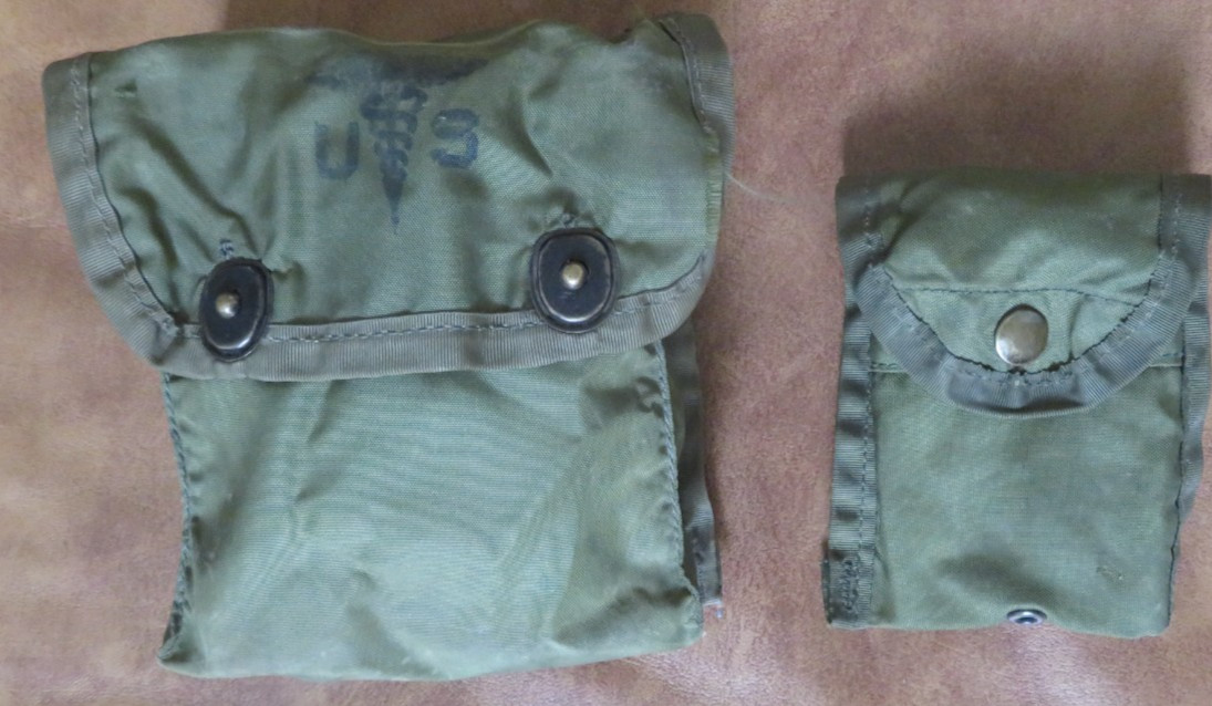 US Army Individual First Aid Kit + Pouch OD Nylon w/ ALICE Clips