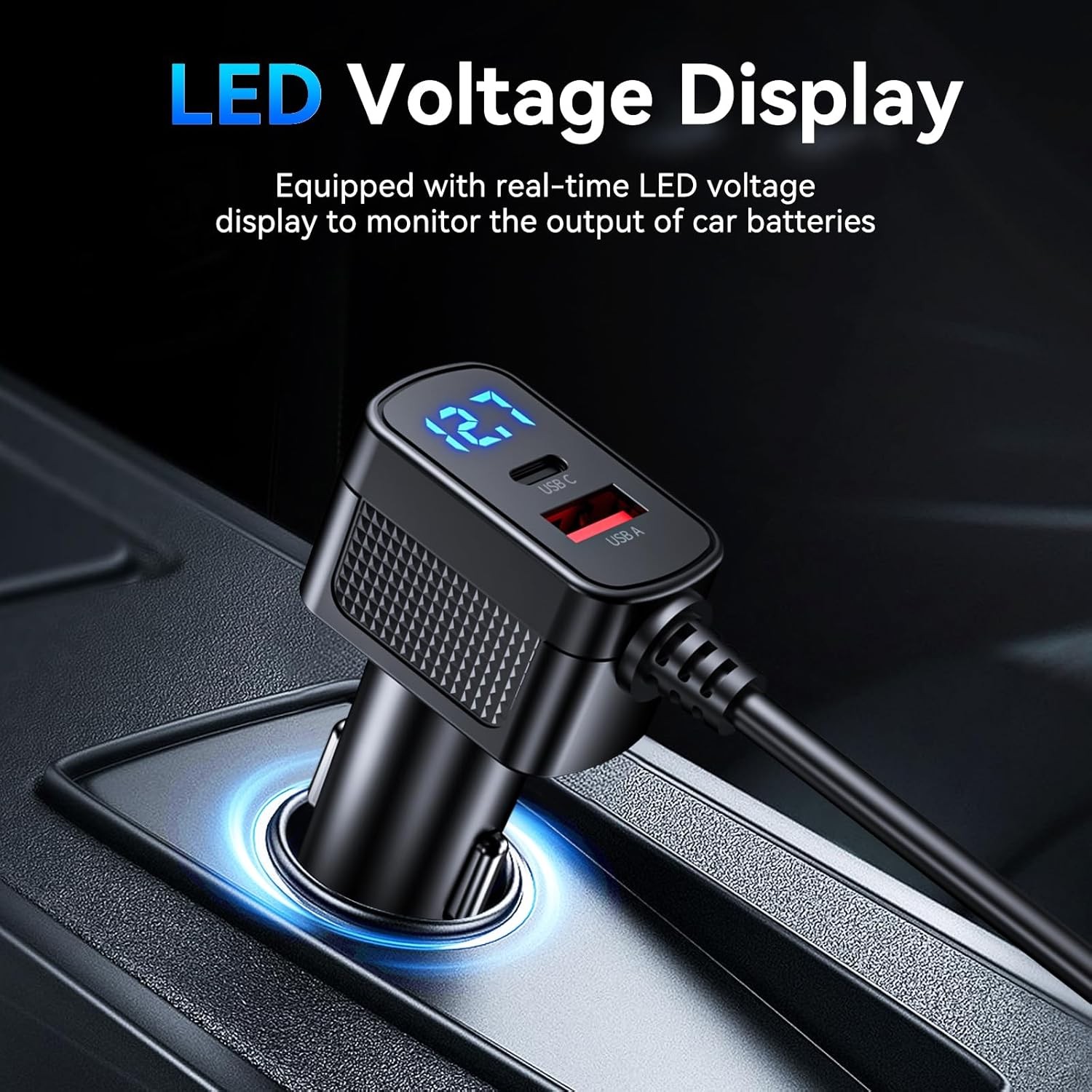 7 in 1 Cigarette Lighter Splitter, 24/12V Socket Car Cigarette Lighter Splitter