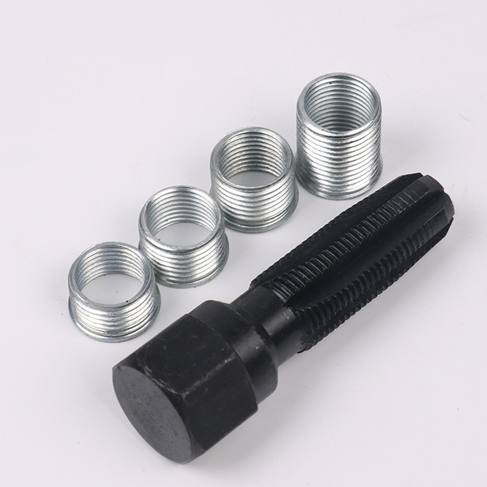 M14 x1.25 Spark Plug Rethread Thread Repair Kit Reamer Tap with 4 Inserts E