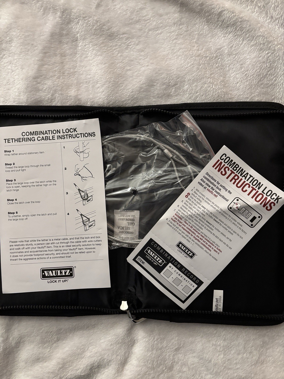 VAULTZ Combination Lock Security Case for Notebook or Tablet with Tether Cable