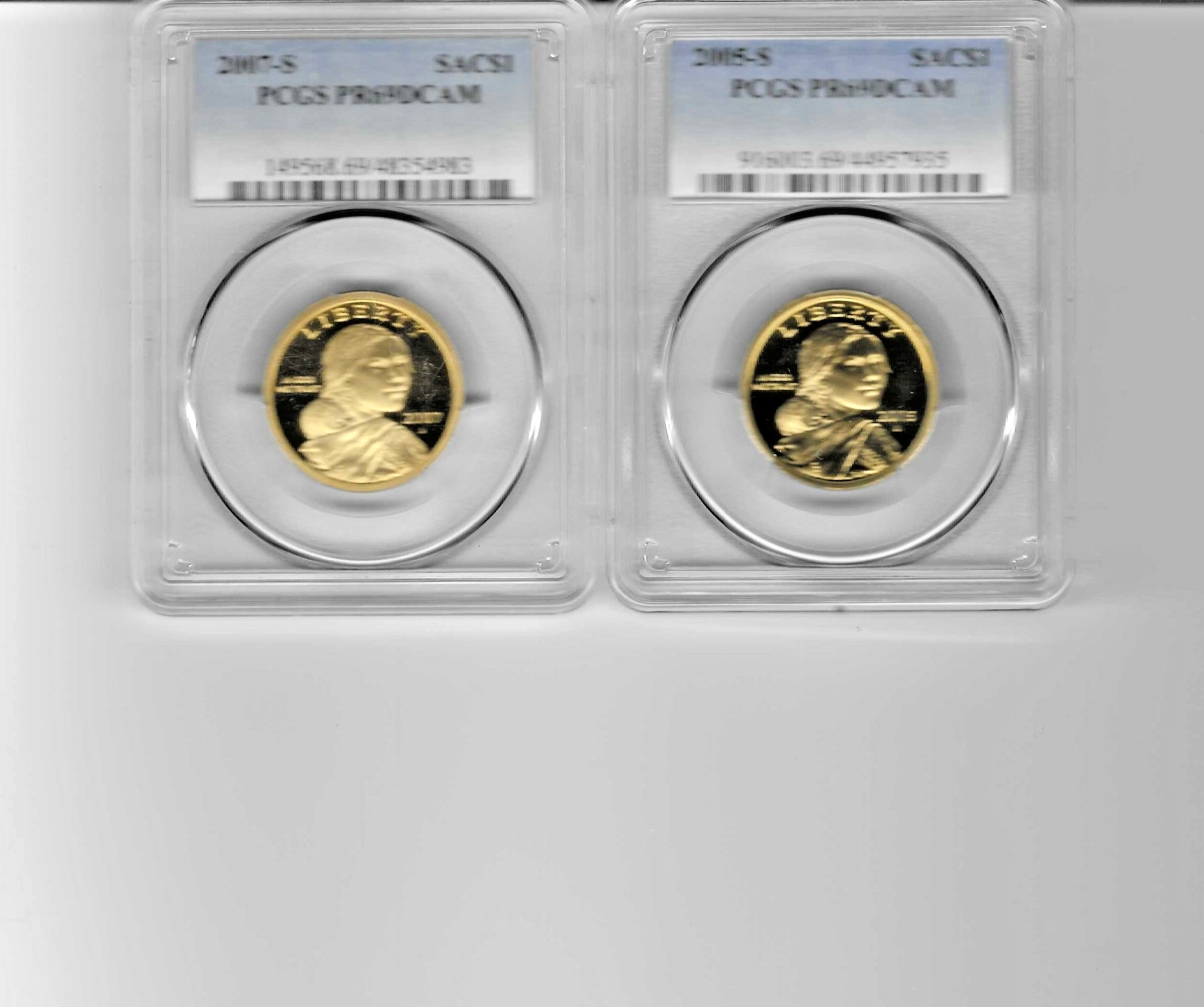 A 2005-S AND A 2007-S SACAGAWEA DOLLARS PCG PROOF PR69DCAM LUSTROUS BEAUTIES