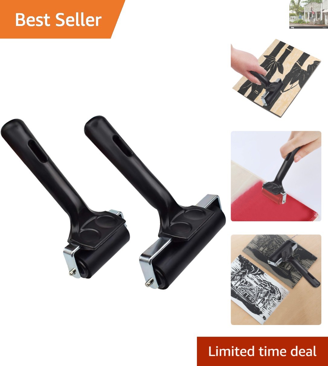 Multi-Functional Craft Roller: Rubber Brayer for Printmaking 3.8/2.2 Inch