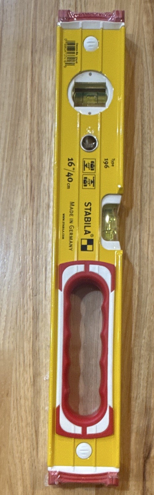 STABILA Type 196 (MPN 196) 16 in Aluminum Spirit Level Yellow