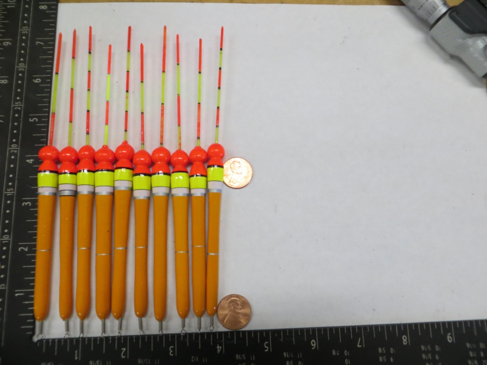 10 NEW WOOD SLIP FLOATS / BOBBERS PANFISH ICE FISHING NO FREEZE UP ON LINE B194