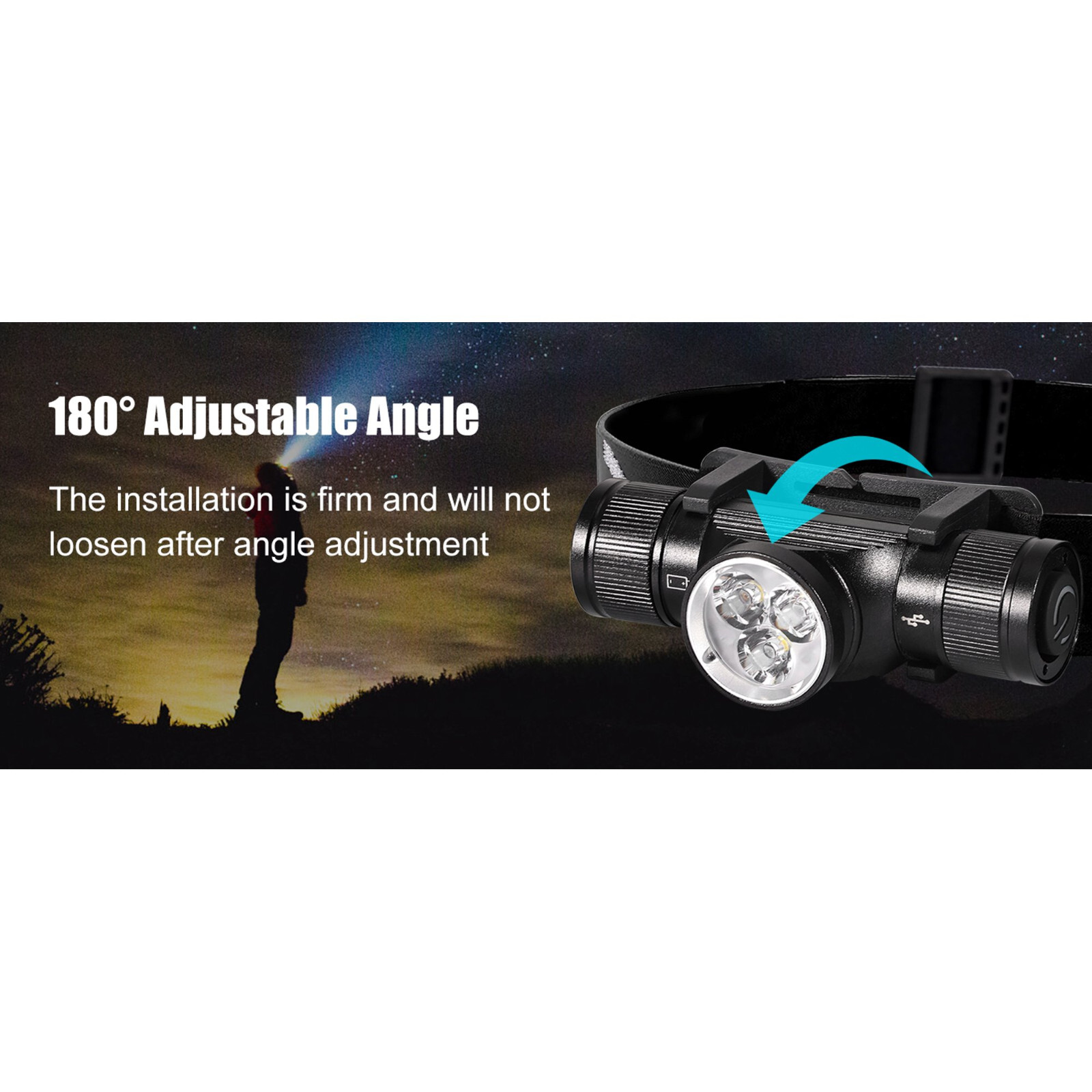APLOS H330 Headlamp Flashlight Rechargeable /1500 Lumen LED Headlight- Multi-use