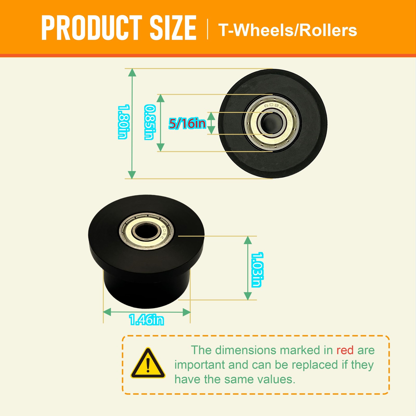 Upgraded Machined Wheels/Rollers Compatible with Total Gym,Replacement Parts