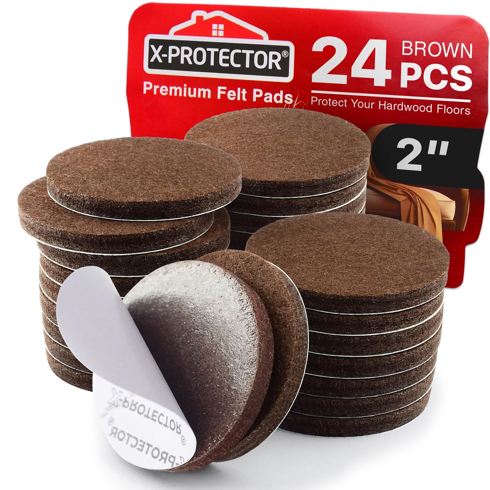 X-Protector Felt - 24 Pcs 2 - - For - Brown Felt Pads