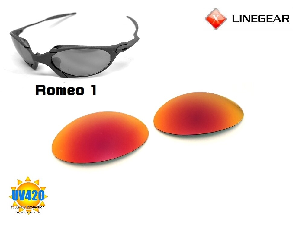 LINEGEAR UV420 Premium Red - Non-Polarized Lens for Oakley Romeo1 / Ruby [R1-PR]