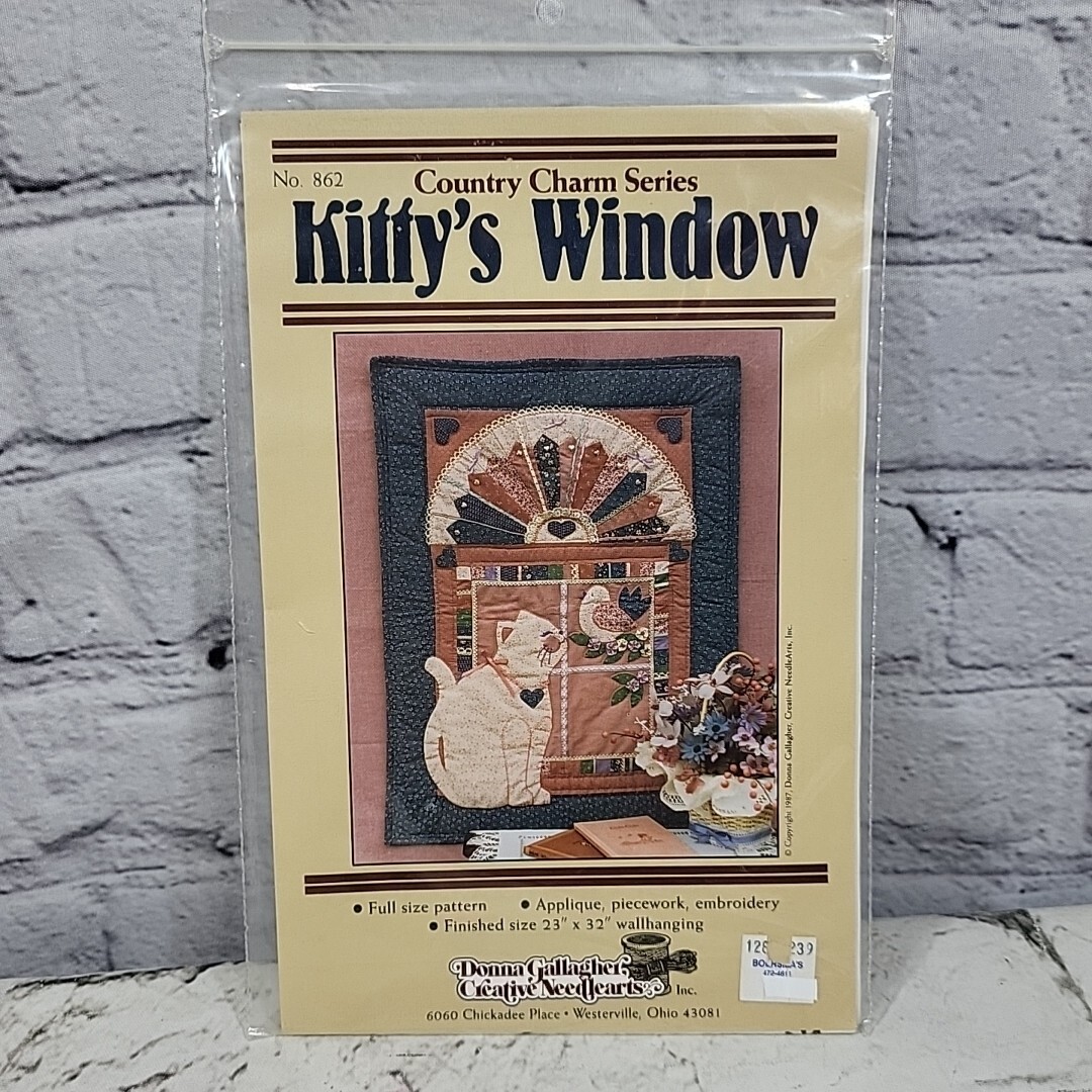 Kitty's Window Quilt Pattern 23" x 32" Donna Gallagher Creative Needlearts