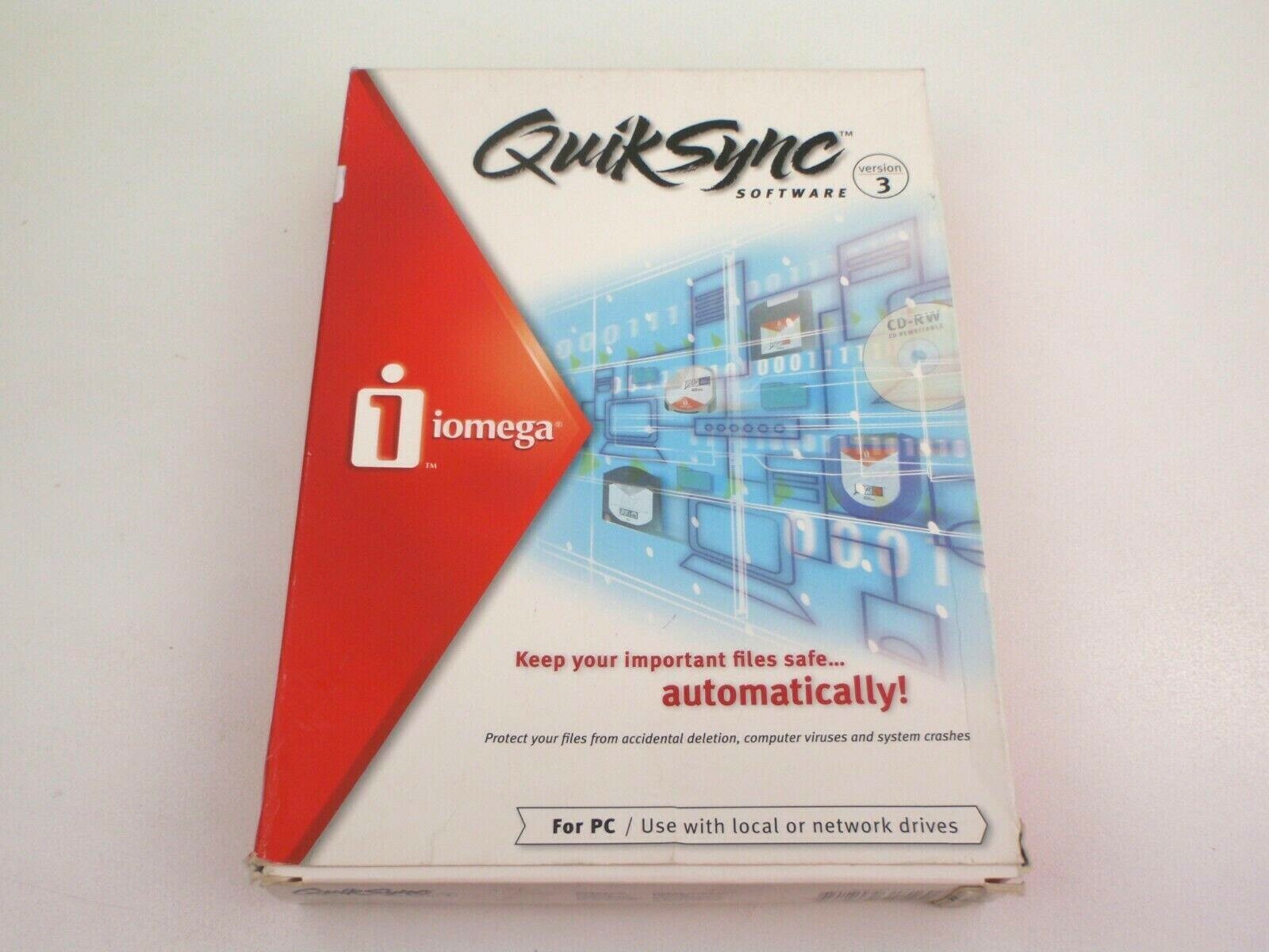 PC BACKUP SOFTWARE IOMEGA QUIK SYNC VERSION 3 AUTOMATIC SCHEDULING RECOVERY