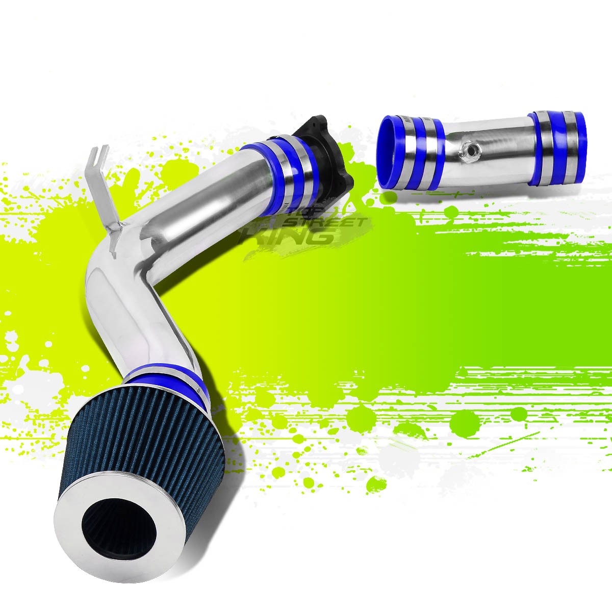 CHROME COLD AIR INTAKE INDUCTION PIPE+BLUE FILTER FOR 02-06 ALTIMA/MAXIMA 3.5