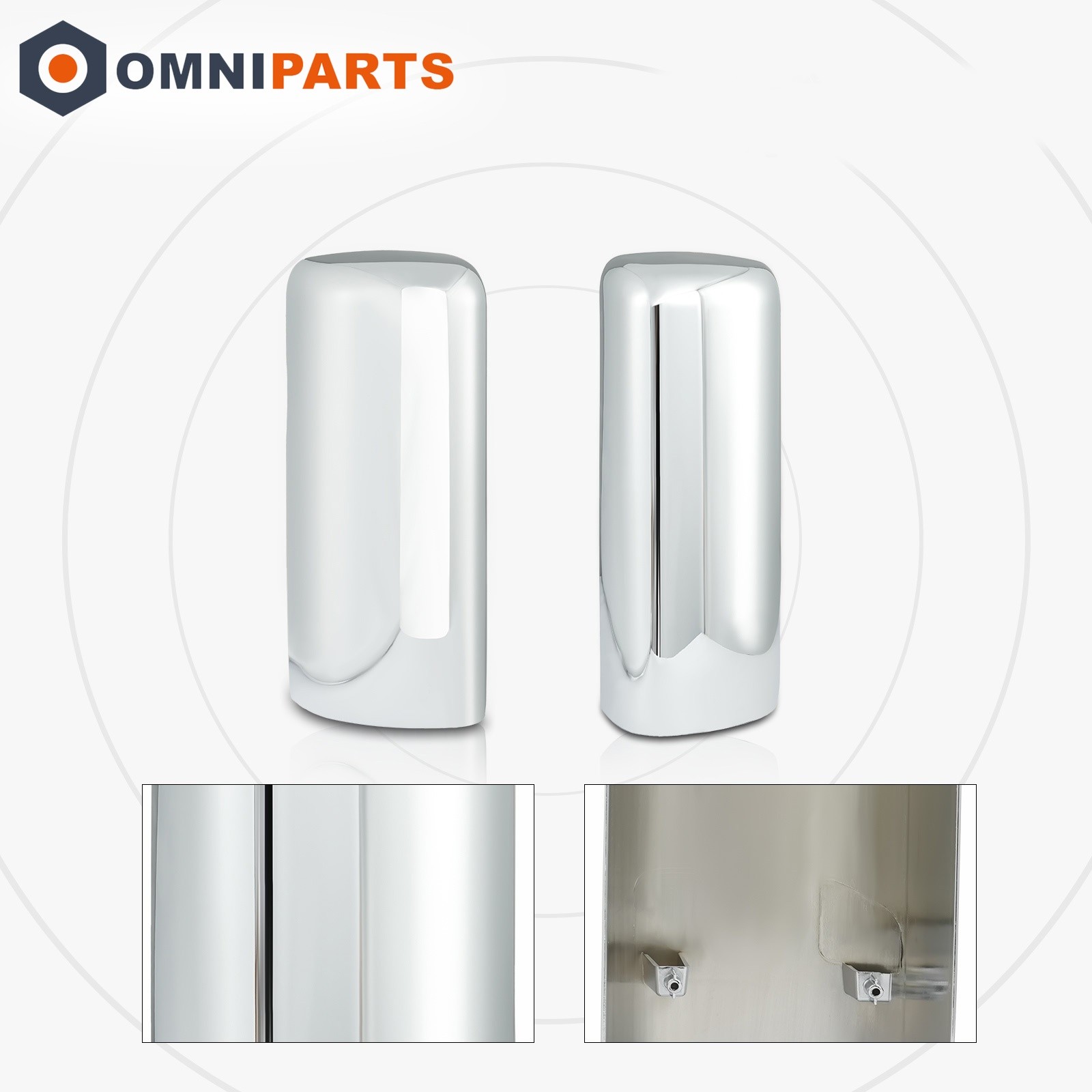 Pair Chrome Door Mirror Covers Fit 2017-2020 International LT625 Trucks LH & RH