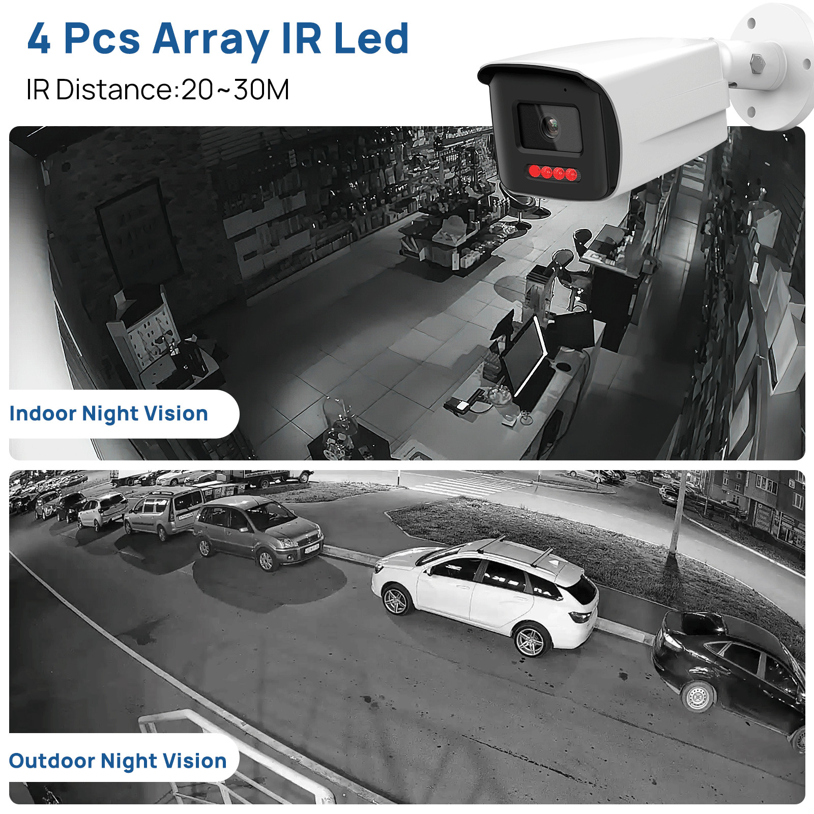 6PCS/SET VIKYLIN 8MP 4K IR Bullet Security Camera Motion Detection Built-in MIC