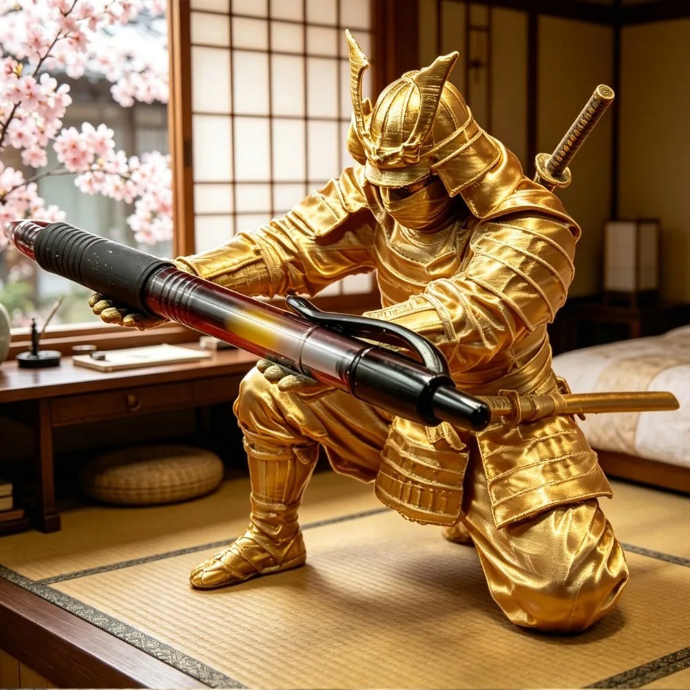 Creative Samurai Pen Holder Japanese Warrior Pencil Stand Desk Decor