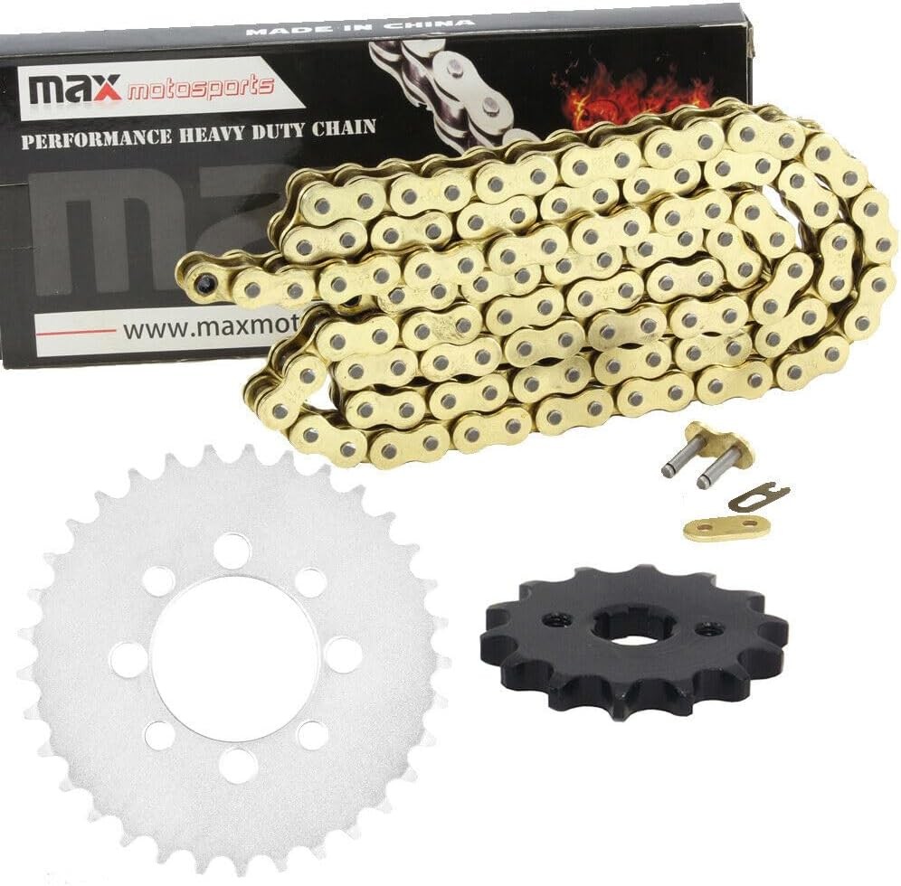 Drive Chain & Sprocket Kit for Kawasaki KLX110 2003-2009 Gold
