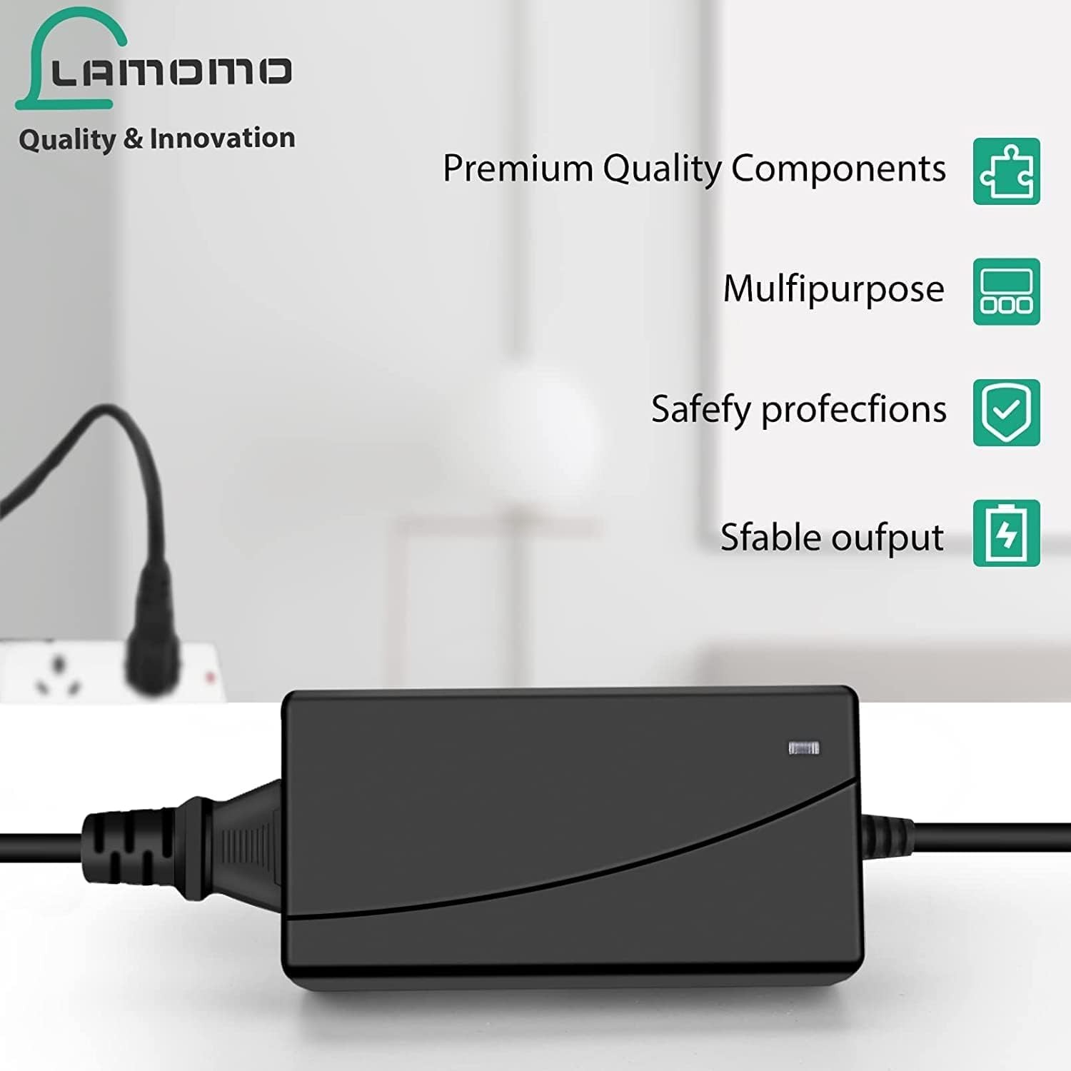 12V 5A Power Supply, Adapter, 120V AC to DC Transformer with Output Jack for ...