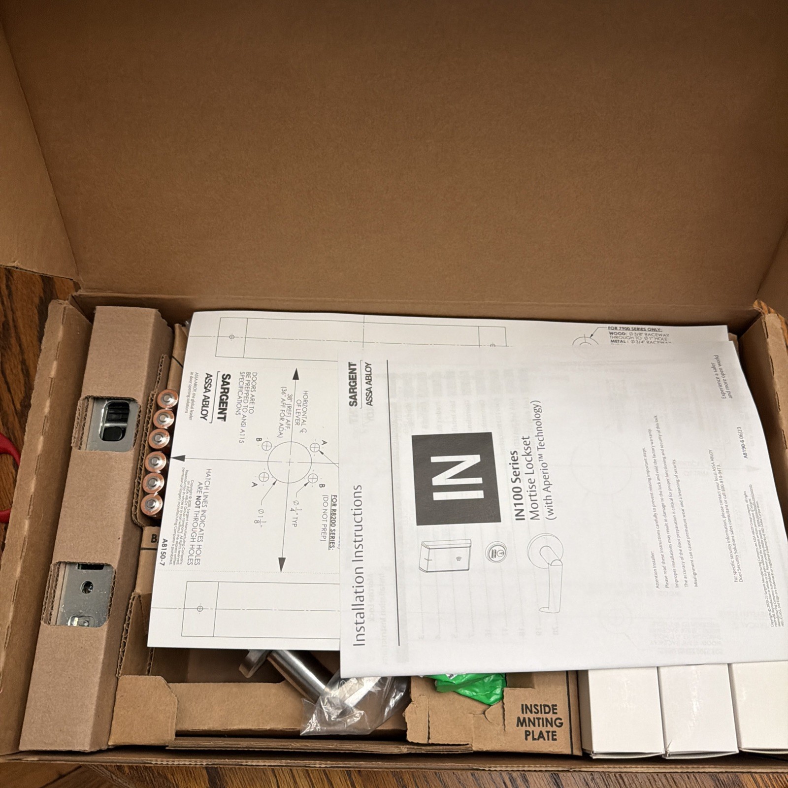 Brand New-Open Box-Sargent IN100 82278 BIPS-B 26D W/Aperio Mortise Lockset