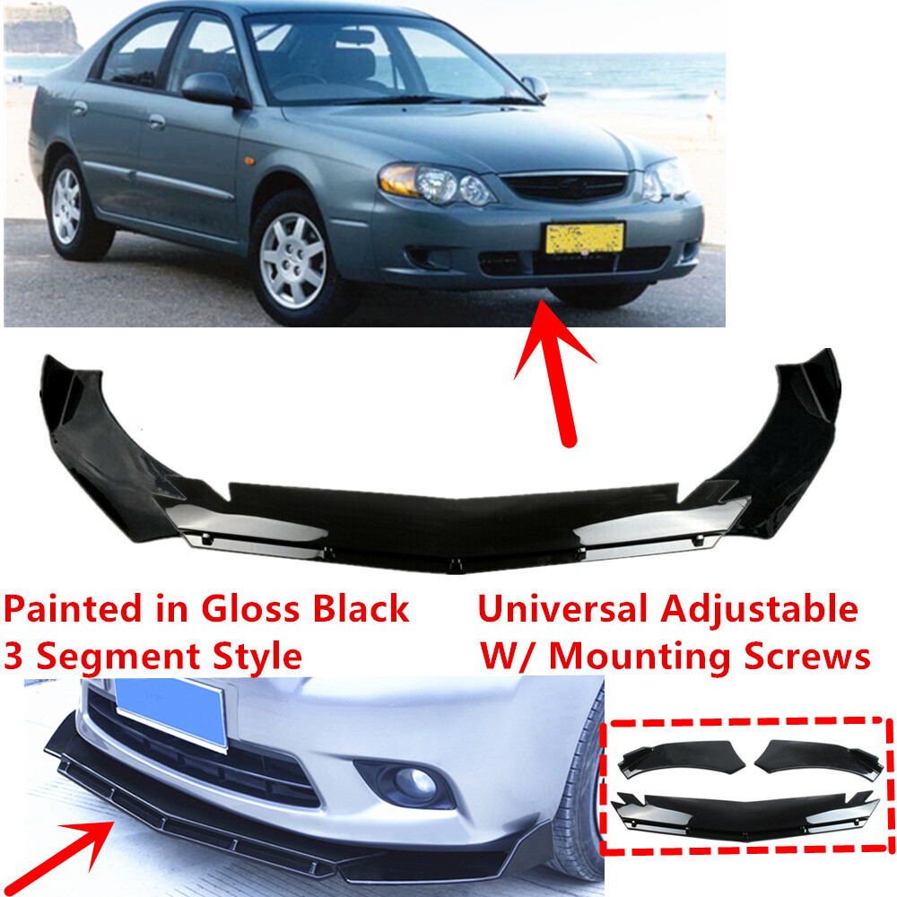 Add-on Universal For 2001-2009 Kia Spectra Gloss Black Front Bumper Lip Splitter