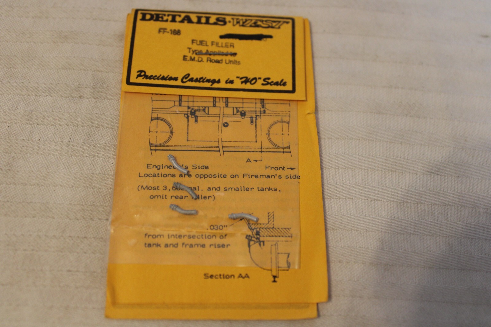 HO Scale Details West, Set of 4 Fuel Filler for EMD Road Units, #FF166