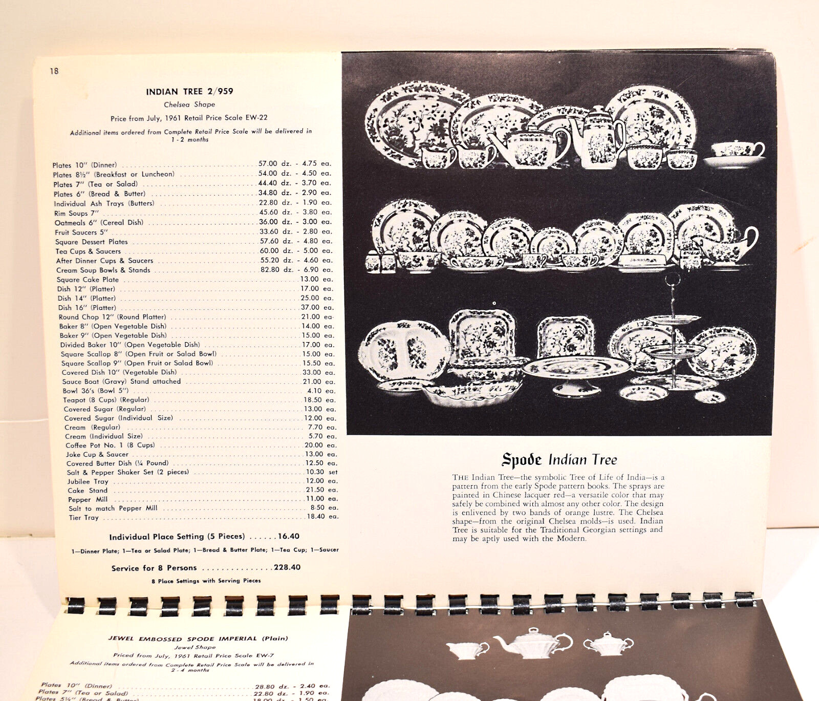 SPODE Dinnerware Catalog 111 pages, retail prices, shape guide Copeland