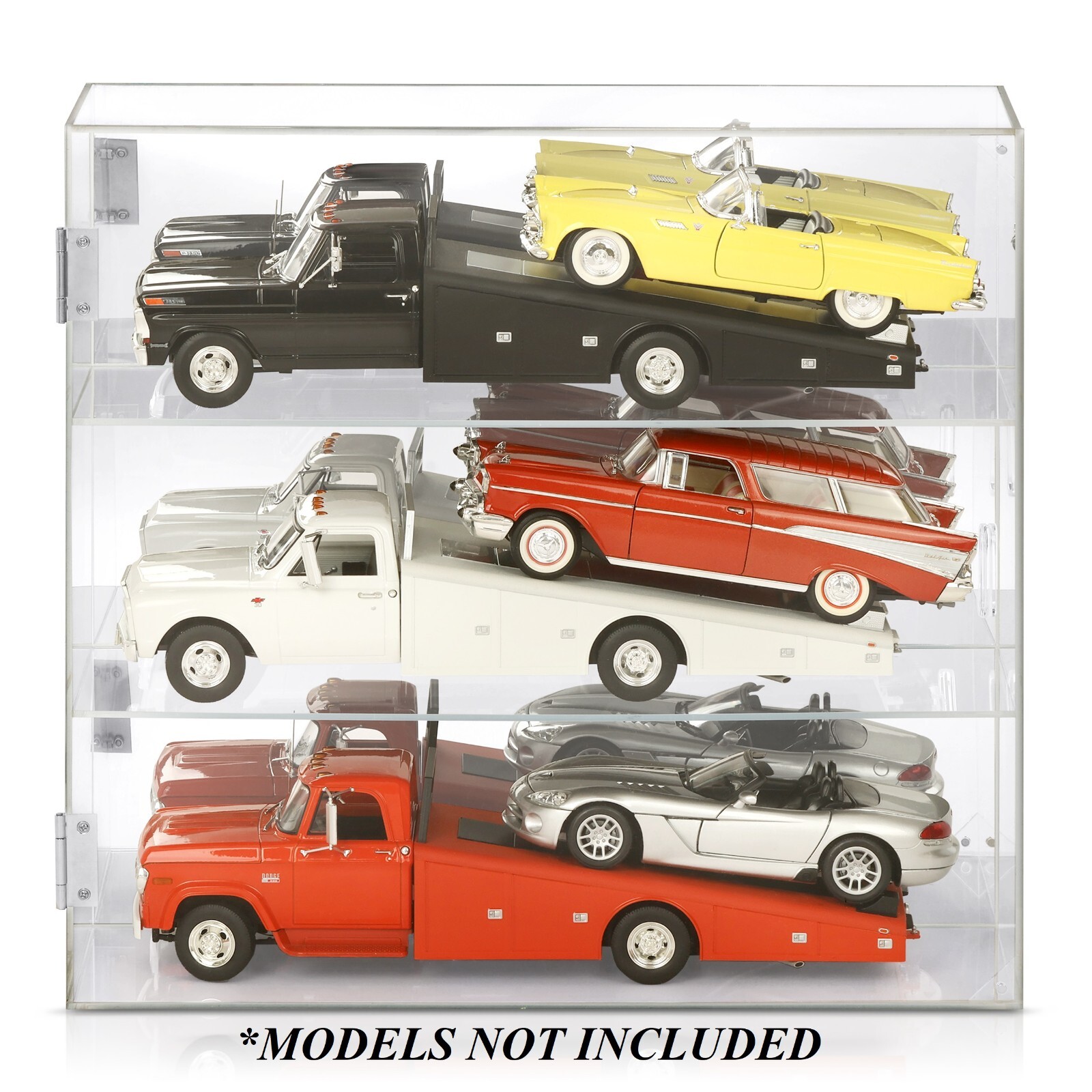 1:18 Scale Ramp Truck Three Tier Wall Mount Acrylic Display Case