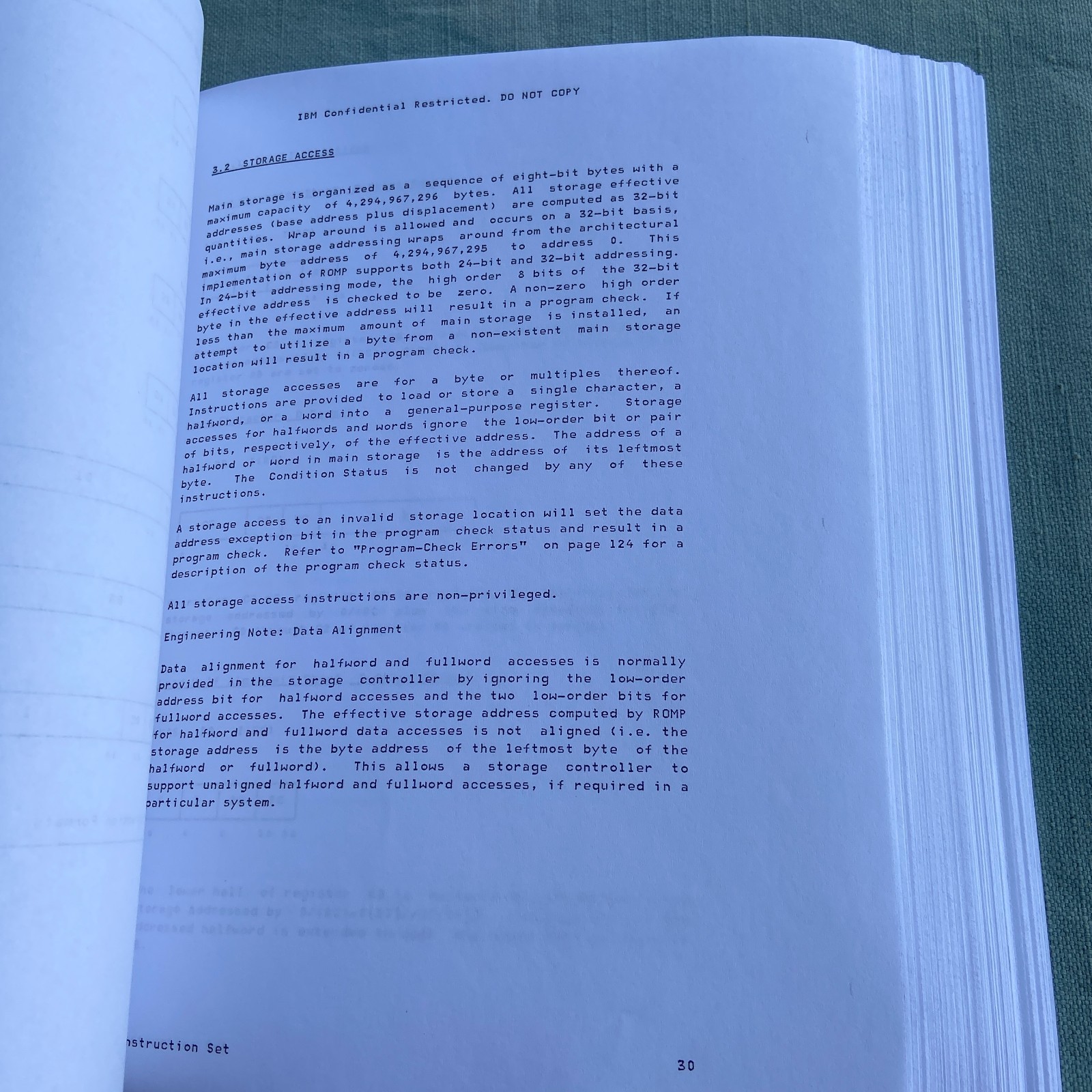 IBM ROMP Processor Copy Functional Specification 1983 Vintage Book Manual 32 Bit