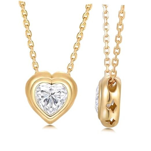 1CT/2CT 1.00 Carat Moissanite - Heart - Yellow Gold