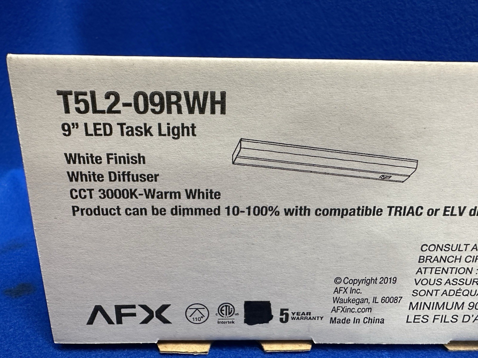 AFX T5L2-09RWH 9" LED TASK LIGHT