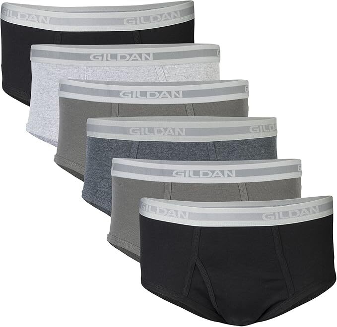 Gildan Men's 6PK Premium Cotton Comfort Color Briefs w/ Plush Waistband SM - 2X