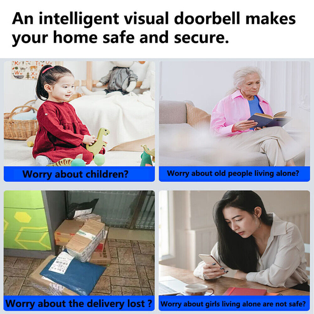 Wireless Security Smart WiFi Doorbell Intercom Video Camera Door Ring Bell Chime
