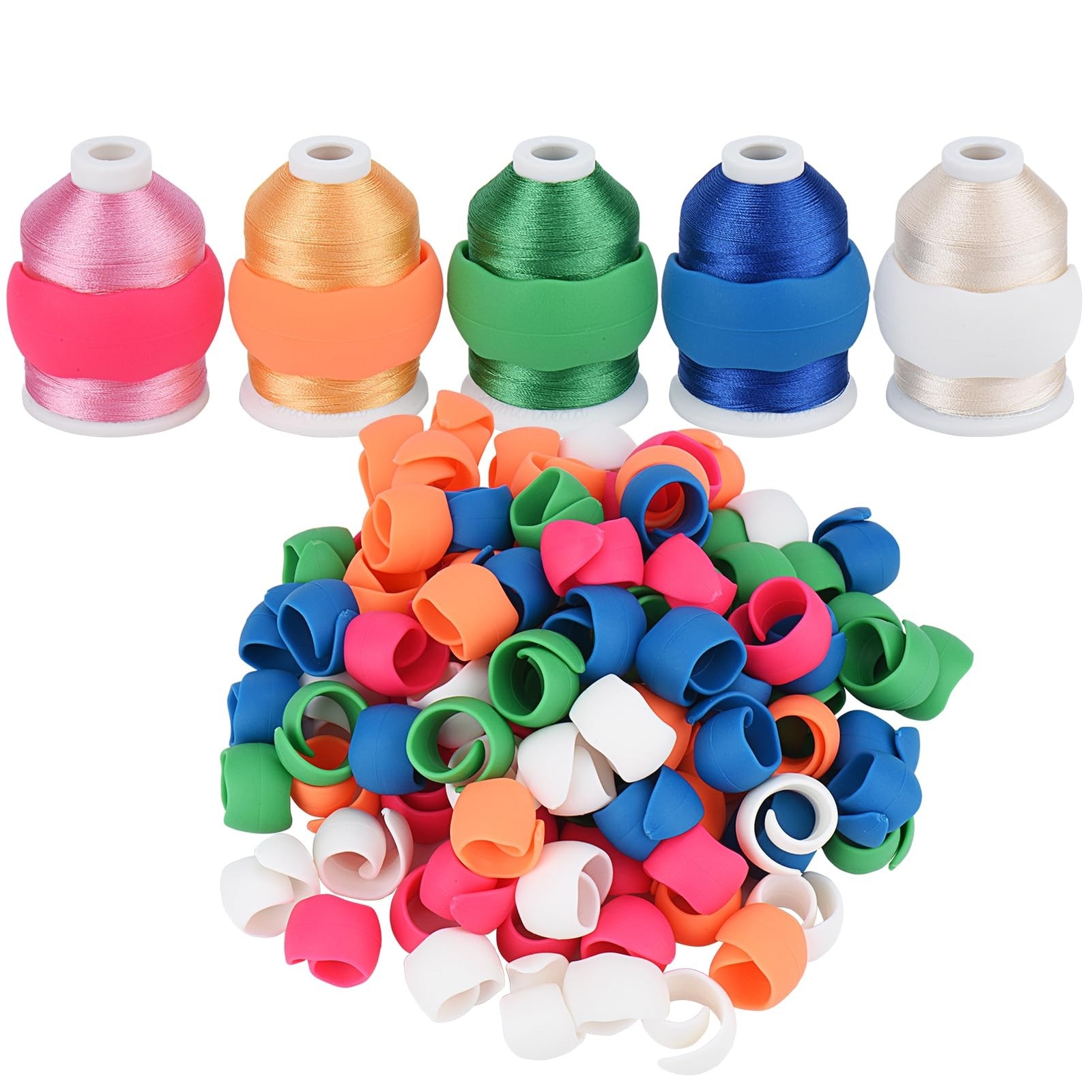 Simthread 100pcs Upgraded Thread Holder/Spool Huggers Compatible with Larger ...