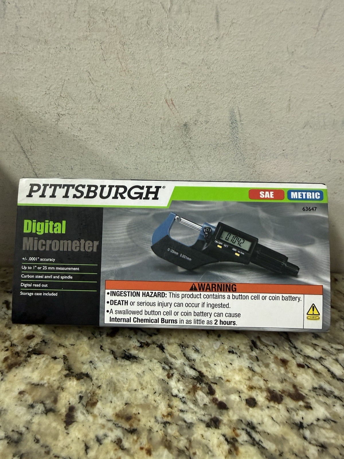 NEW - PITTSBURGH 63647- Digital SAE/METRIC Micrometer - FAST SHIPPING “H”