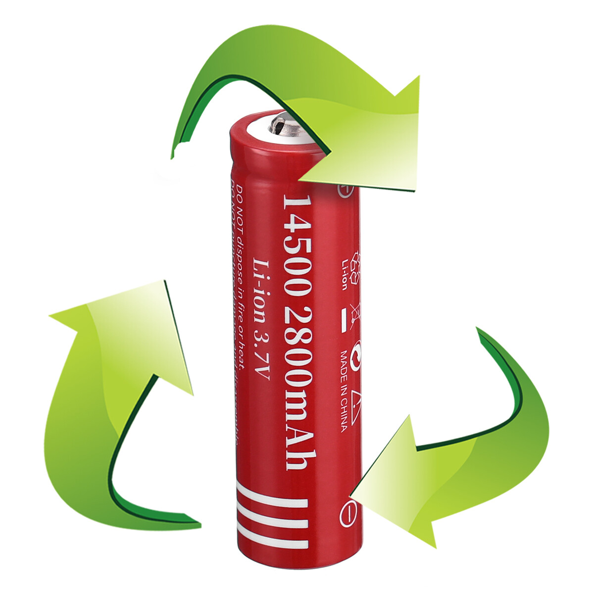 4X 14500 Battery 800mAh Li-ion 3.7V Rechargeable Batteries Cell For Flashlight