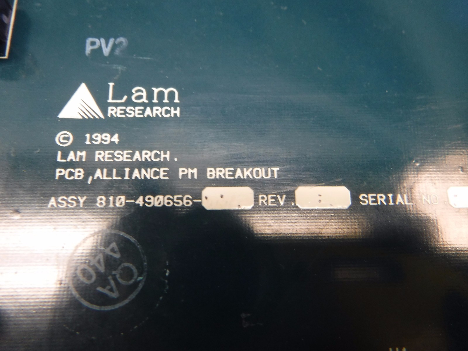 LAM RESEARCH PCB,ALLIANCE PM BREAKOUT 810-490656-001