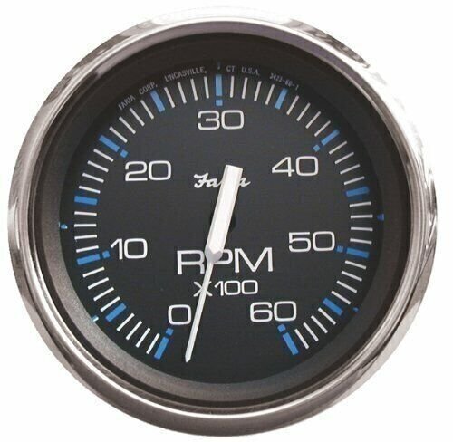Faria Chesapeake 33710 Black 4 in Tachometer 6000 RPM Gas Inboard
