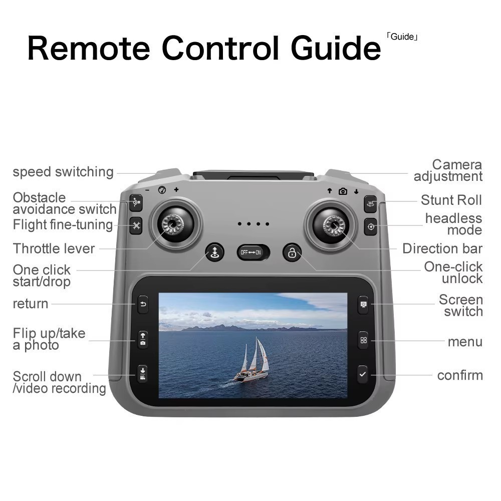 GT50 Brushless Drone 8K Dual Camera 4.3" Screen Obstacle Avoidance RC Quadcopter