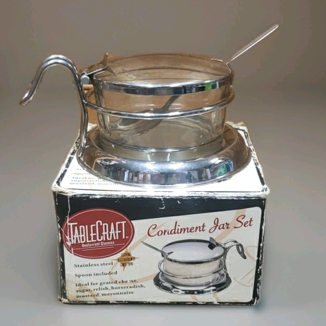 TableCraft 357 Stainless Steel Condiment Jar 3 Piece Set Pre-owned  In Box