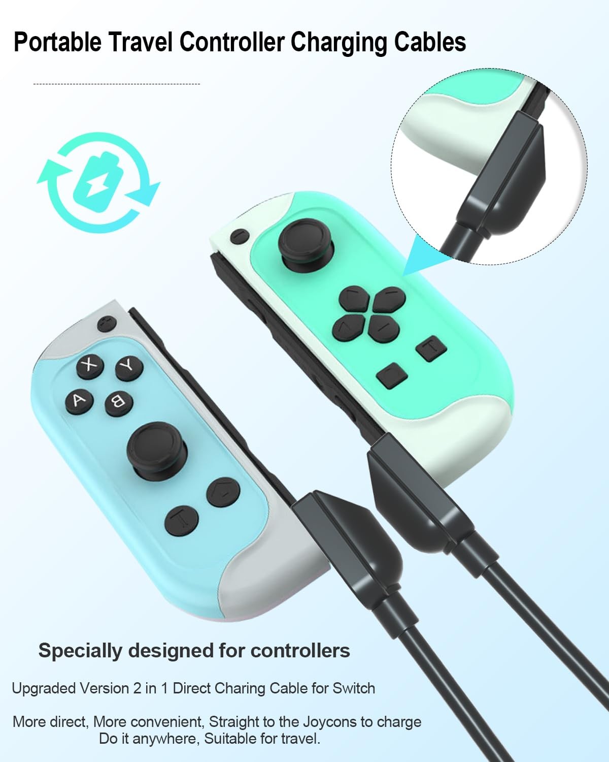 SYACHI Joycon Charger Cable for Switch, Portable USB Cable...