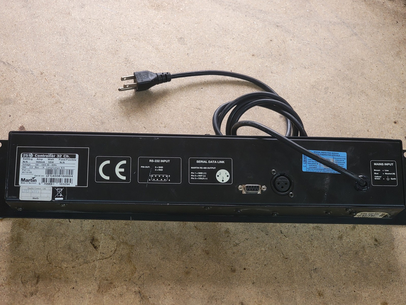 Martin 2510 32 Ch. Lighting Playback-Sequence Controller RS-485 - Powers on