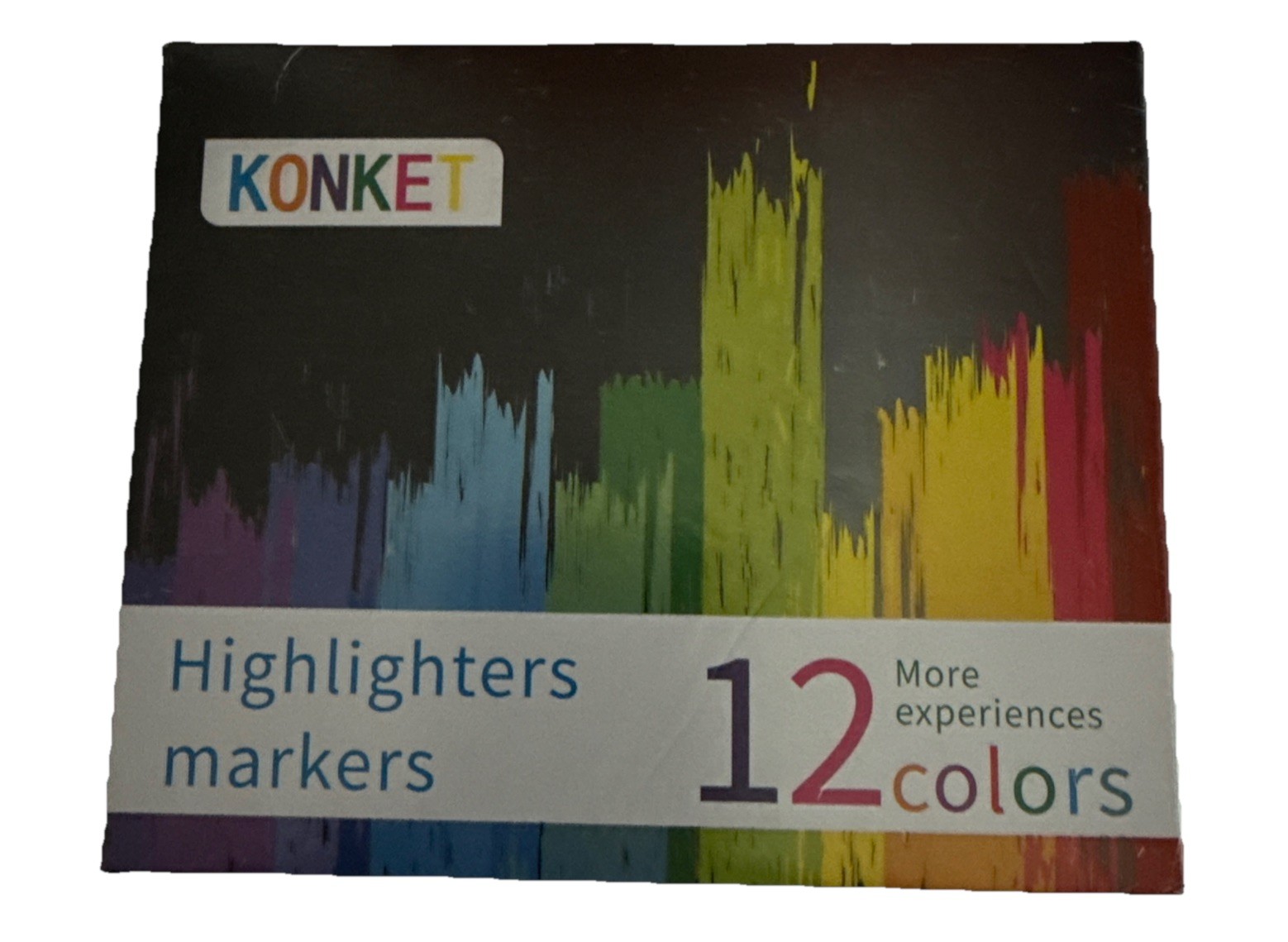 Konket Highlighter Markers – 12 Colors Set Assorted Bright & Pastel