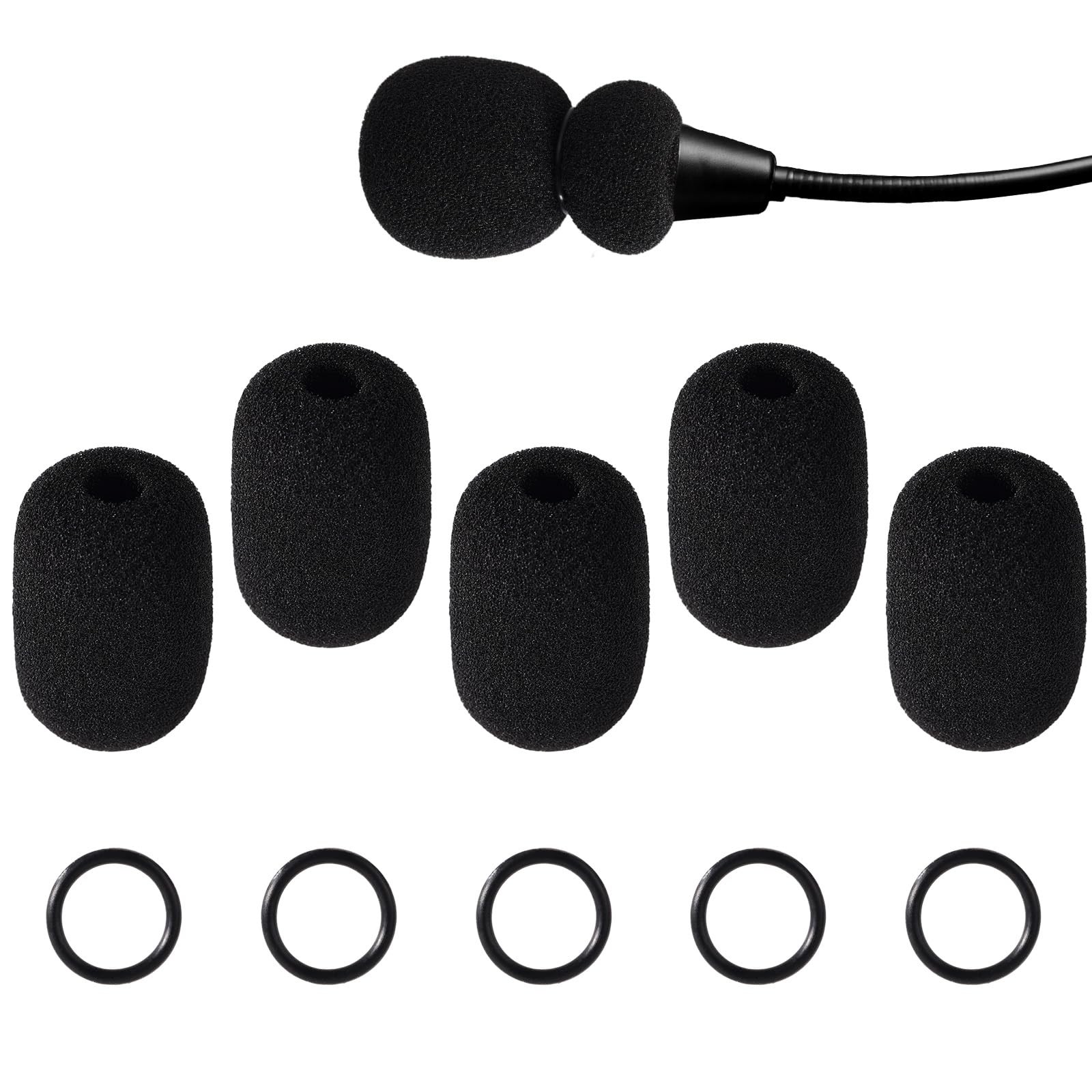 5 Sets Microphone Foam Covers for, HighDensity Windscreen Pop Filter Sponge R...