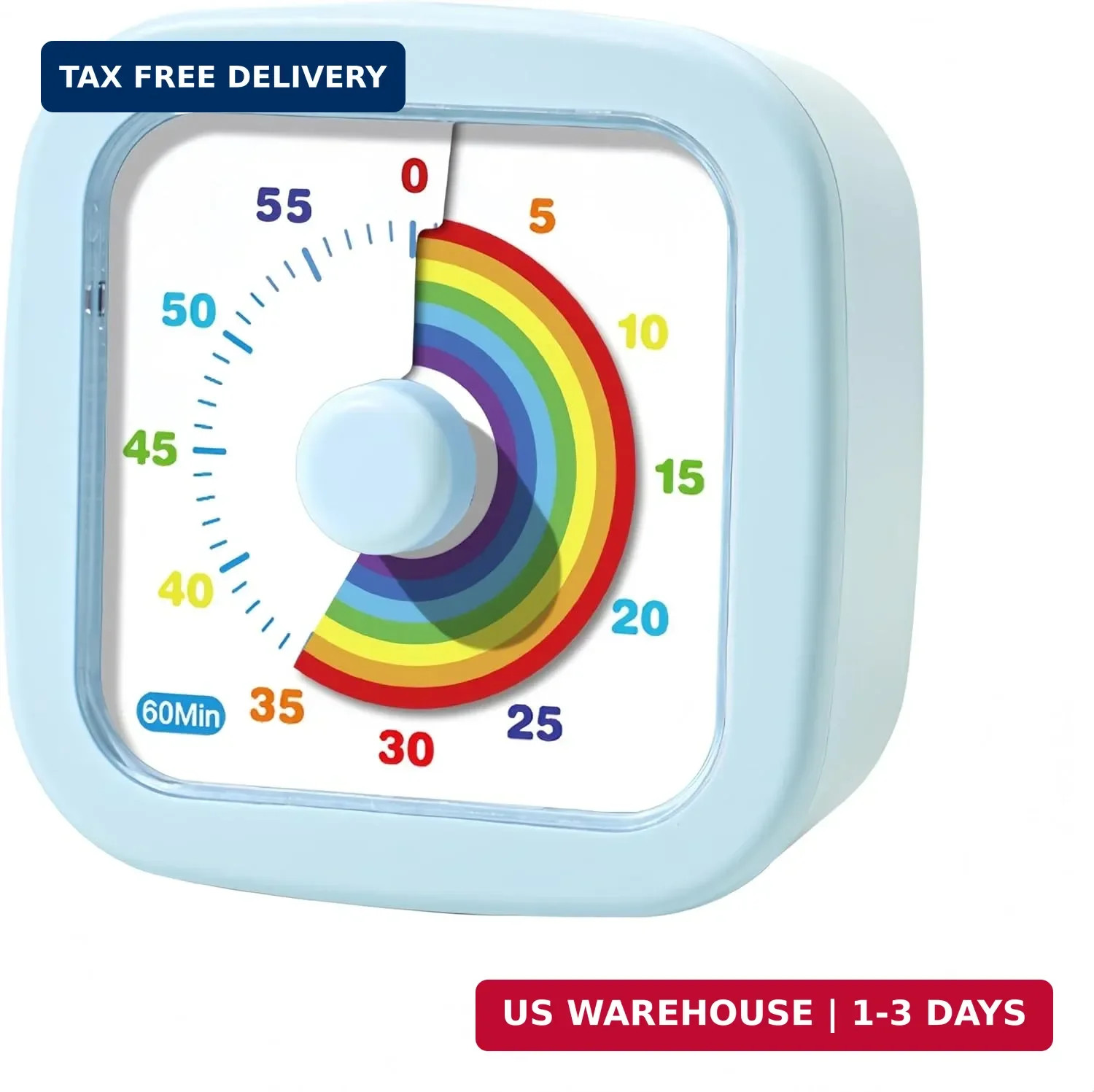 Kids Visual Timer Cute Rainbow - 60 Minute Countdown Timer Time Management for K
