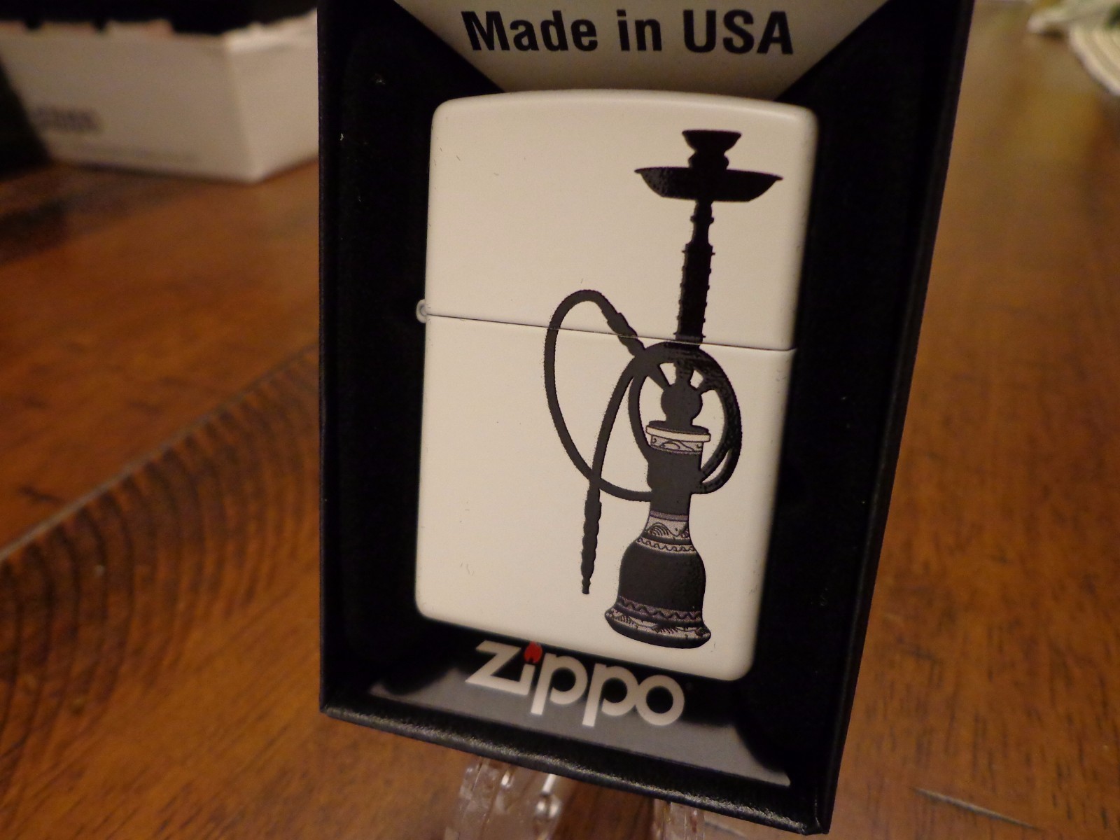 HOOKAH WHITE MATTE ZIPPO LIGHTER MINT IN BOX