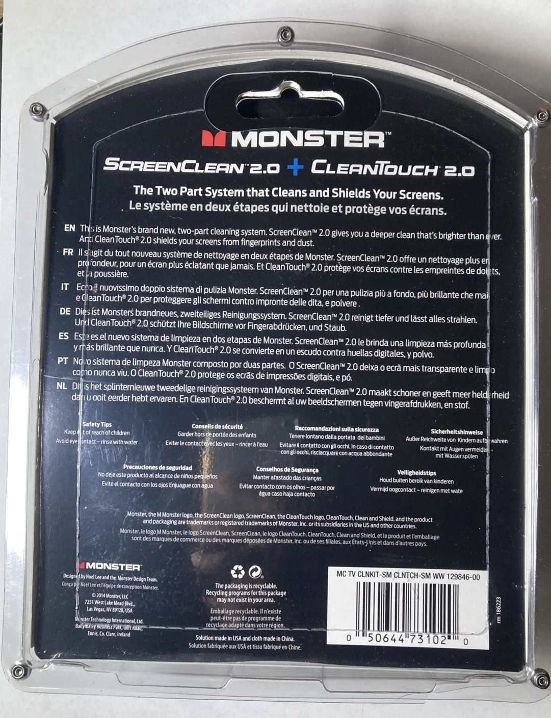 Monster Screen Clean 2.0 Clean Touch 2.0 Two Part Clean and Shield System Sealed