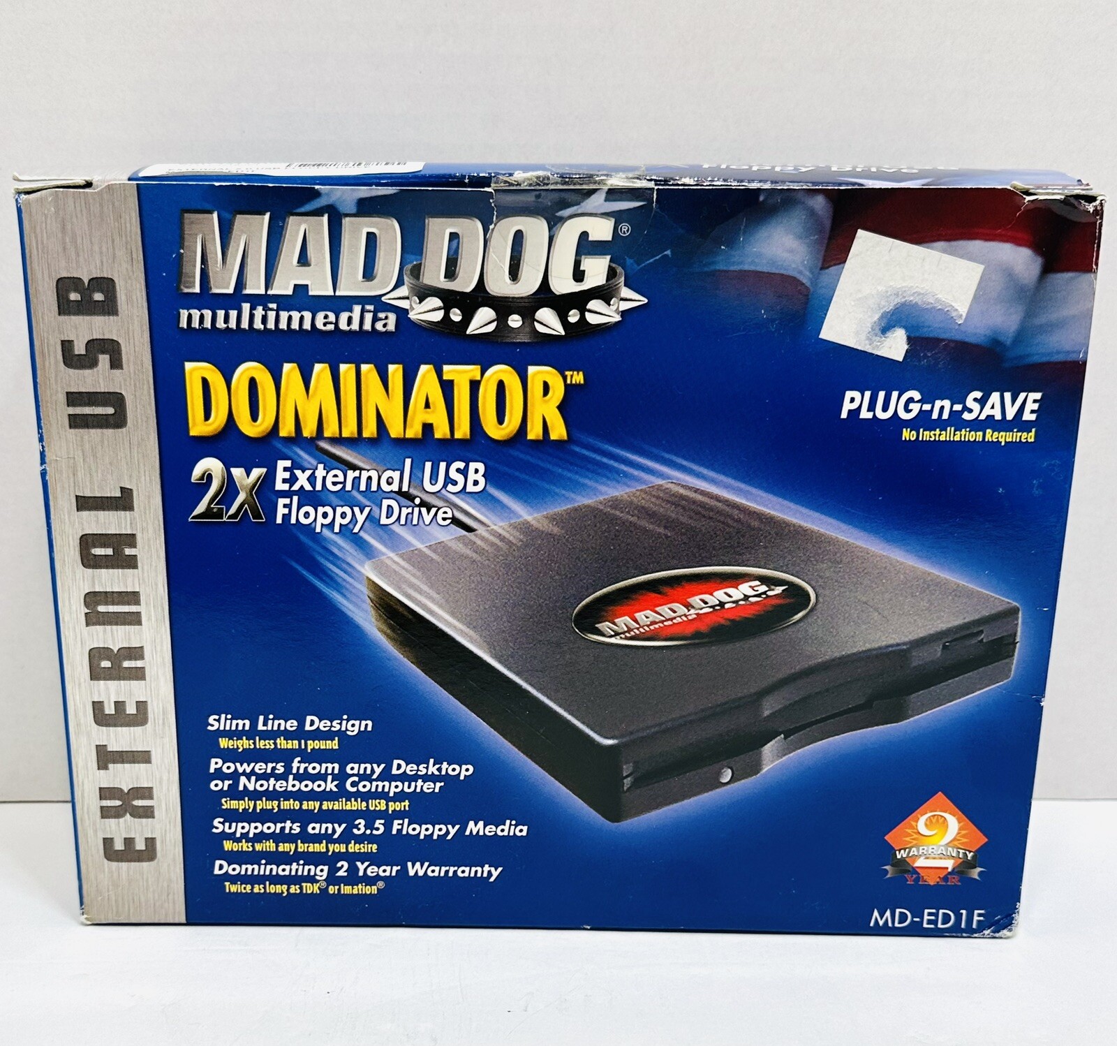 Mad Dog Multimedia Dominator 2X External USB Floppy Drive.