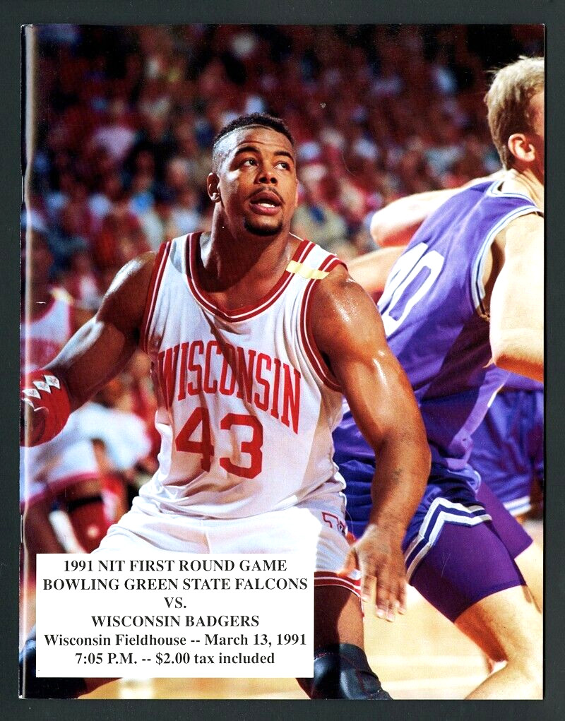 1991 NIT BASKETBALL TOURNAMENT PROGRAMS WISCONSIN BADGERS FIRST AND SECOND ROUND