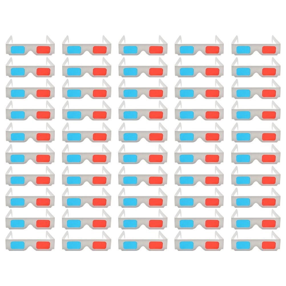 100pcs Video 3D Glasses Creative Attractive 3d Glasses Red and Blue Movie