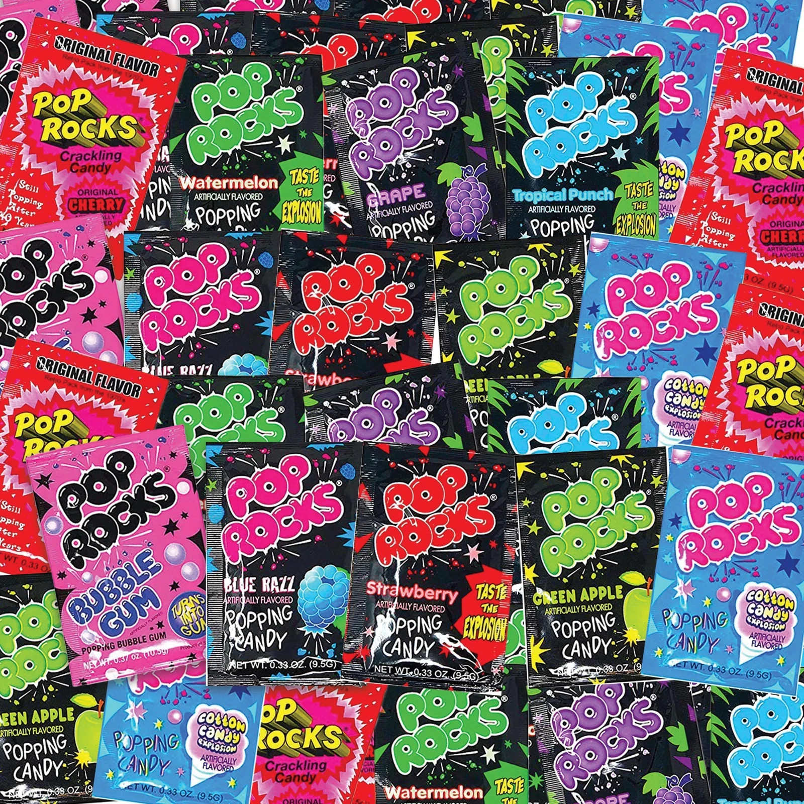 9 Pack Pop Rocks Candy Flavor Assortment Strawberry Grape Cotton Candy Cherry