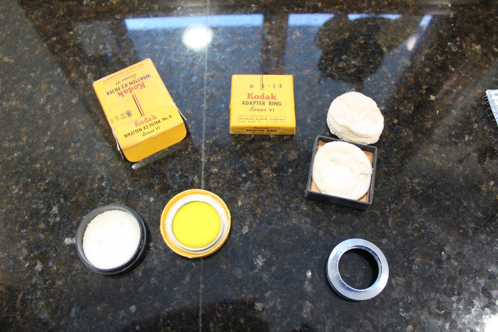 Vintage Kodak Wratten K2 Filter No. 8 Series IV & Kodak Adapter Ring Series VI